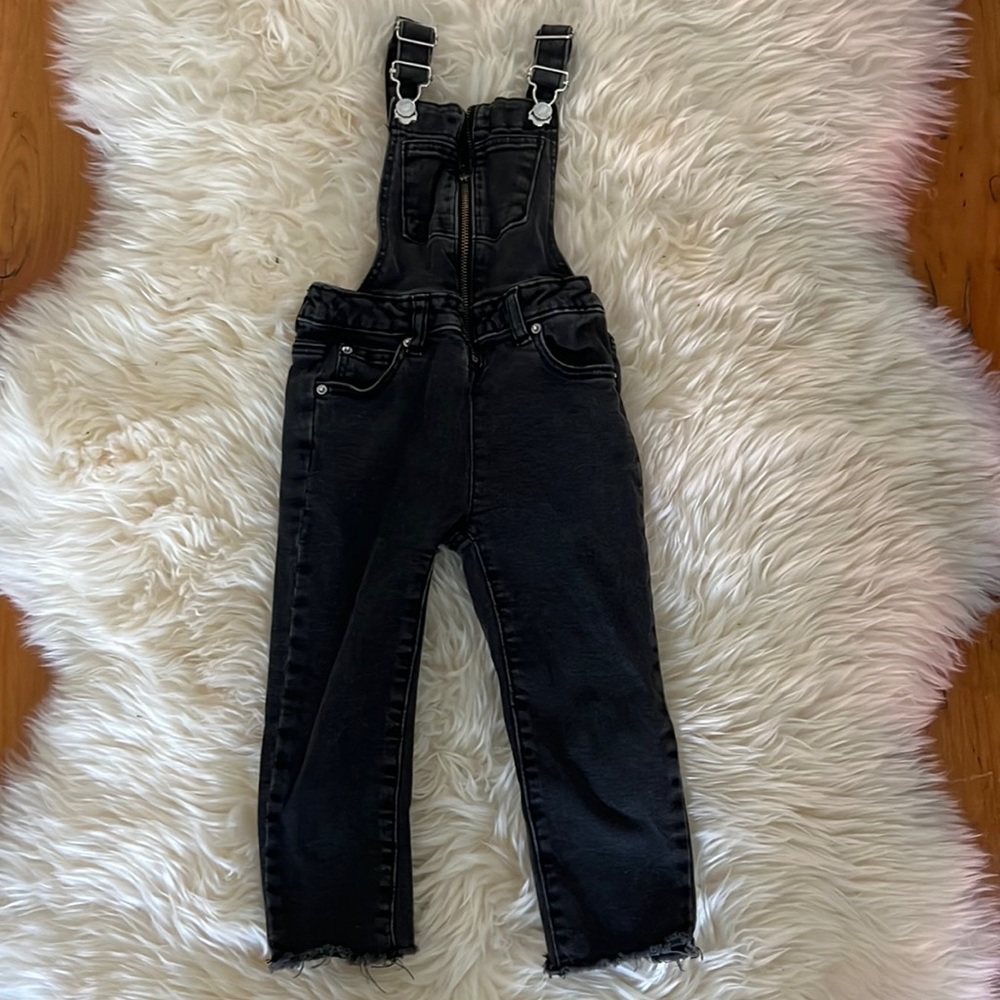 Zara Kids Black Denim Overalls